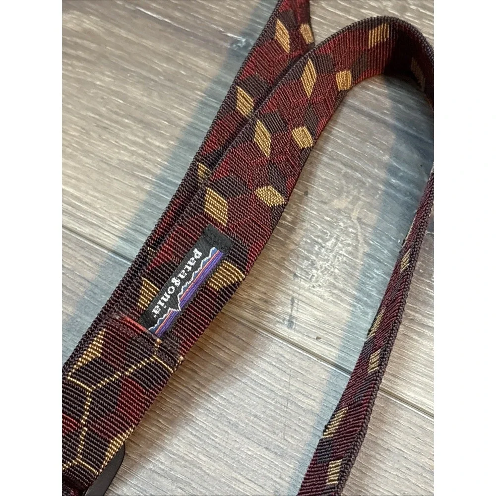 Rare Patagonia Friction Belt Red Brown Geometric Webbing Tribal Utility 32